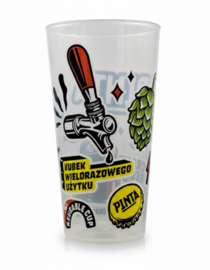 Kubek wielorazowy eventowy PP 0,5 litra, z nadrukiem